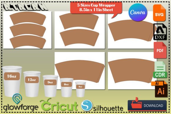 Download Coffee Paper Cup Wrapper Templates - Wrapper Collection