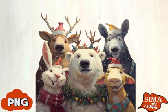 Download Christmas Animals Celebrating Polar Bear - Bear Collection