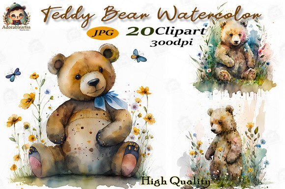 Download Teddy Bear Watercolor Clipart - Bear Collection