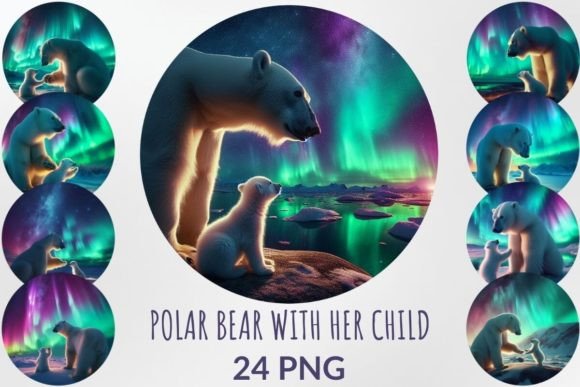 Download Polar Bear with Her Child Sublimation - Bear Collection
