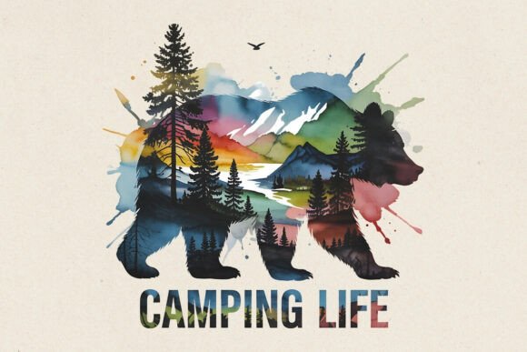Download Camping Life Bear Mountain Nature PNG - Bear Collection