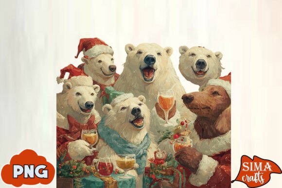 Download Christmas Animals Celebrating Polar Bear - Bear Collection