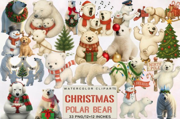 Download Christmas Polar Bear Clipart - Bear Collection