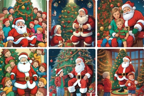 Download Santa and Kids Illustration - Kids Collection