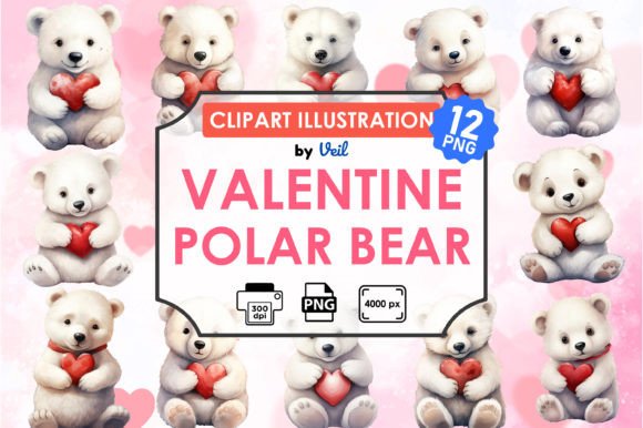 Download Valentine Polar Bear Clipart Bundle - Bear Collection