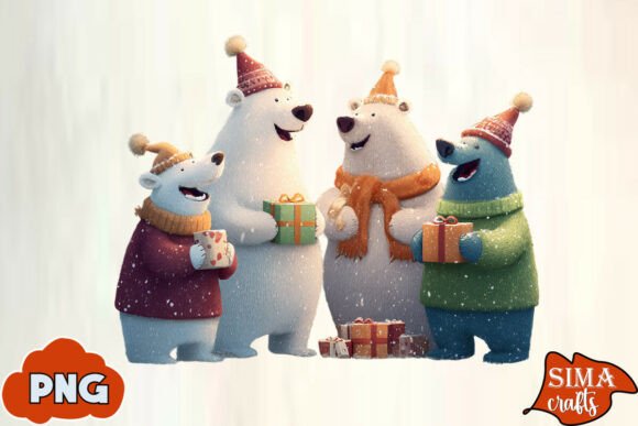Download Christmas Animals Celebrating Polar Bear - Bear Collection