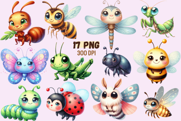 Download Cute Insects Watercolor Clipart for Kids - Kids Collection