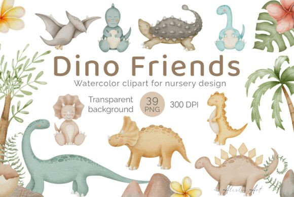 Download Dinosaur Watercolor Clipart for Kids - Kids Collection