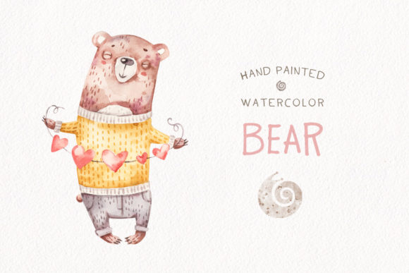 Download Baby Boy Bear Watercolor Cute Clipart - Bear Collection