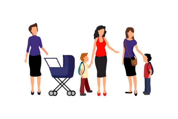 Download Family Mom &amp; Kids Illustration - Kids Collection