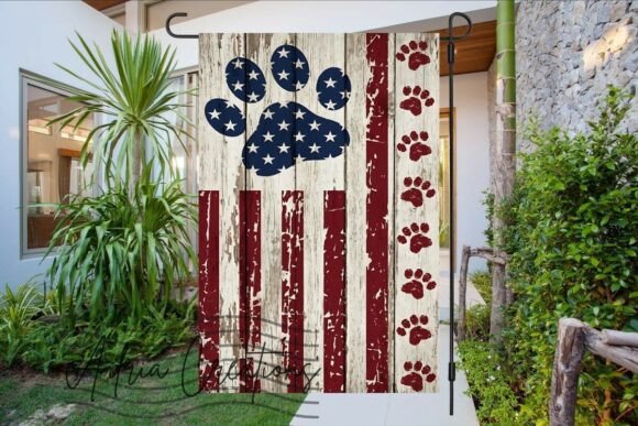 Download Patriotic Garden Flag, Pet Paw Print Png - Premium Resources