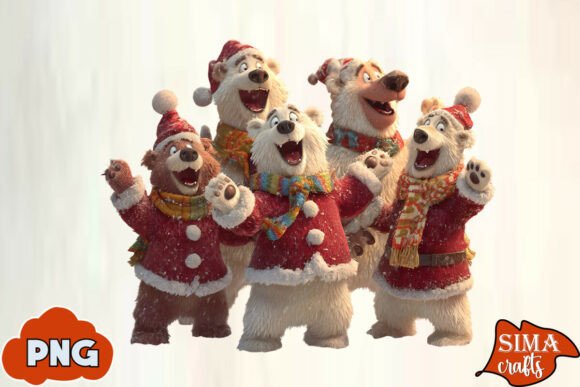 Download Christmas Animals Celebrating Polar Bear - Bear Collection