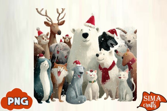 Download Christmas Animals Celebrating Polar Bear - Bear Collection