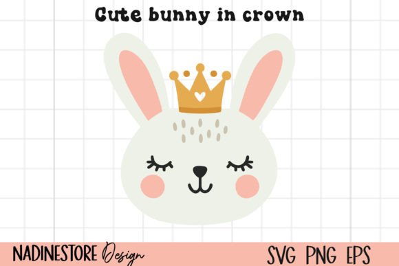 Download Doodle Bunny with Crown SVG, EPS, PNG. - Bunny Collection