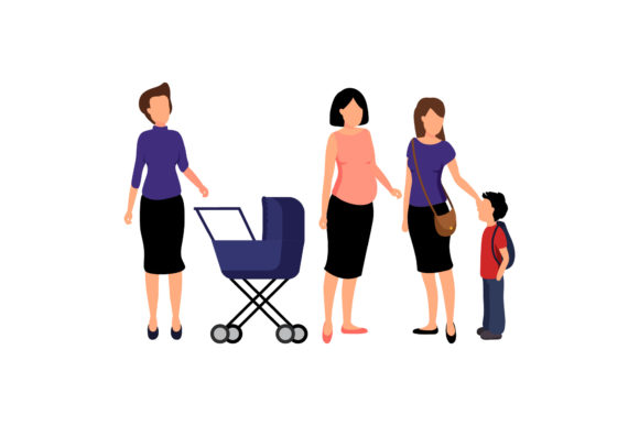 Download Family Mom &amp; Kids Illustration - Kids Collection