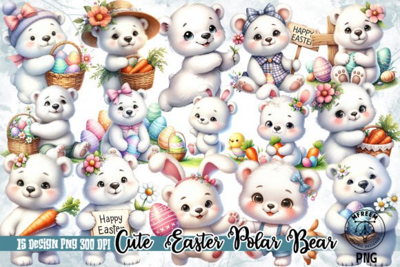 Download Cute Easter Polar Bear Clipart PNG - Bear Collection