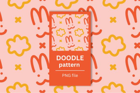 Download Cute Funny Doodle Bunny Digital Paper - Bunny Collection