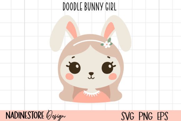 Download Doodle Bunny Girl SVG, EPS, PNG. - Bunny Collection