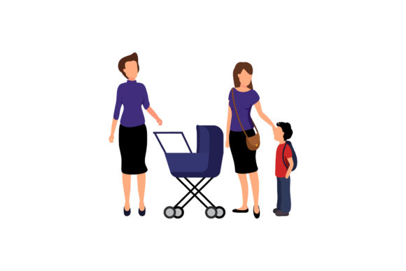 Download Family Mom &amp; Kids Illustration - Kids Collection