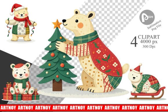 Download Patchwork Polar Bear Clipart - Bear Collection