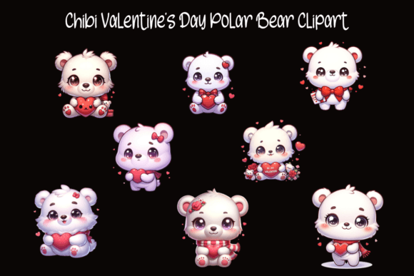 Download Chibi Valentine’s Day Polar Bear Clipart - Bear Collection