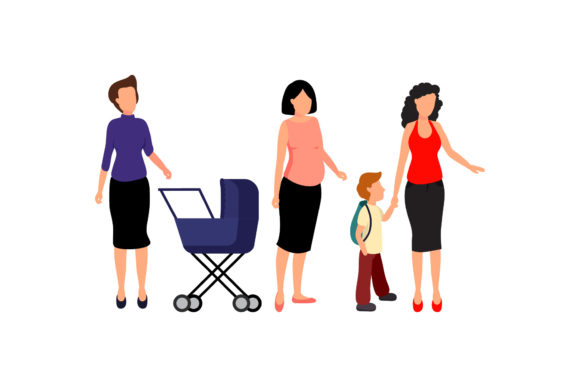 Download Family Mom &amp; Kids Illustration - Kids Collection