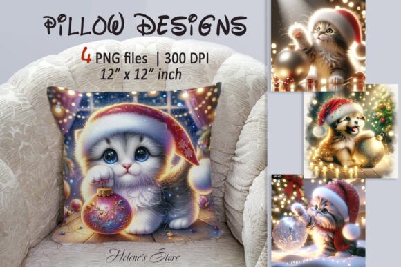 Download Christmas Cute Pets Pillow Case Designs - Pet Collection